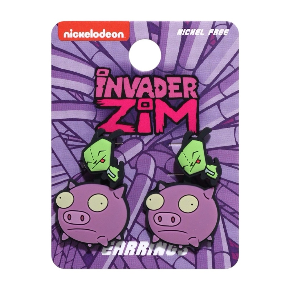 NEW Nickelodeon Invader Zim GIR & Pig Nickel Free Earrings